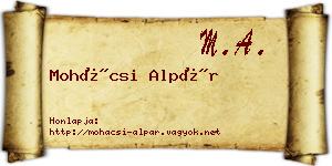 Mohácsi Alpár névjegykártya